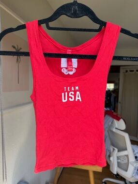 Skims Team USA Olympics red Ribbed Tank Top (NWOT)